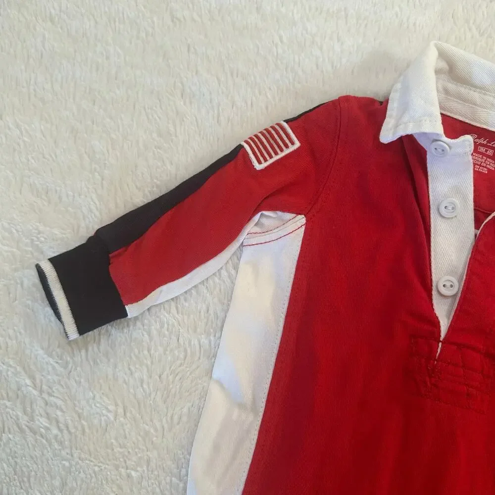Ralph Lauren Baby Boys Romper sz 3 M Large Pony Logo Romper - Picture 8 of 8